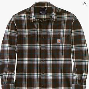 Carhartt Men's Loose Fit Heavyweight Flannel Long Sleeve Plaid Shirt | XL